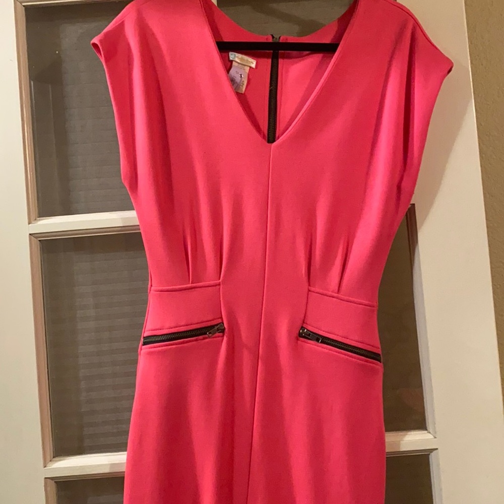 Hot pink zip up dress